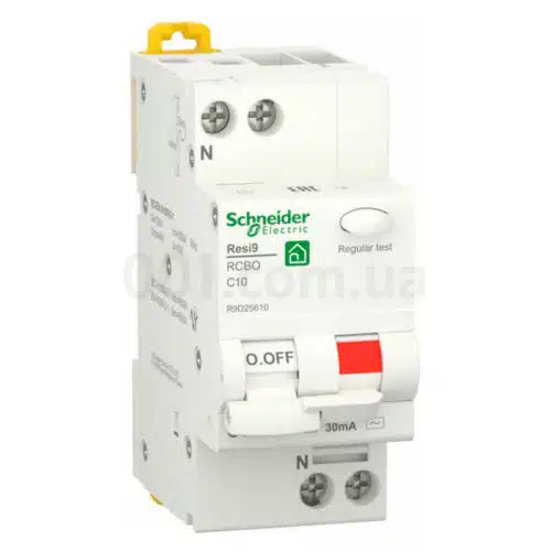 Диференційний автоматичний вимикач RESI9 6кА 1P+N 10A хар-ка C 30мА тип АC, Schneider Electric