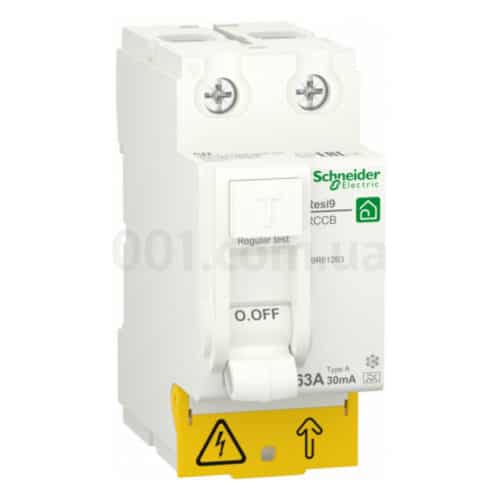 Диференційний вимикач (ПЗВ) RESI9 2P 63A 30mA тип А, Schneider Electric
