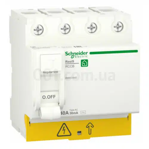 Диференційний вимикач (ПЗВ) RESI9 4P 40A 30mA тип AC, Schneider Electric