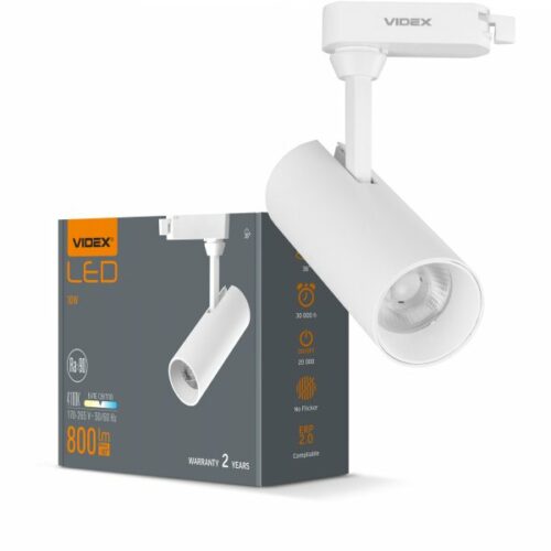 Світлодіодний світильник трековий VIDEX 10W 4100K білий