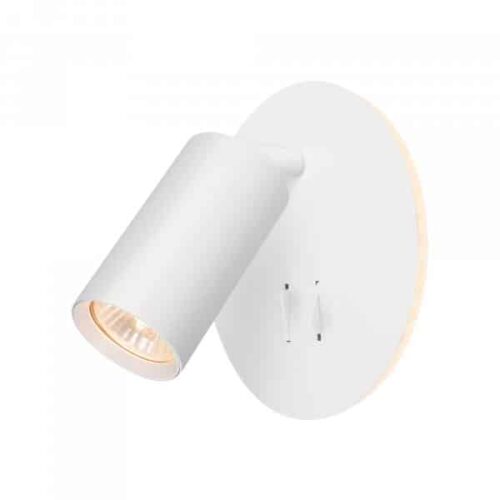 Світильник VIDEX під лампу GU10 настінний з підсвіткою та кнопкою білий (VL-SPF24E-W)