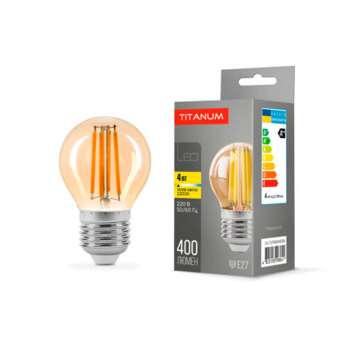 Світлодіодна лампа TITANUM  Filament G45 4W E27 2200K бронза