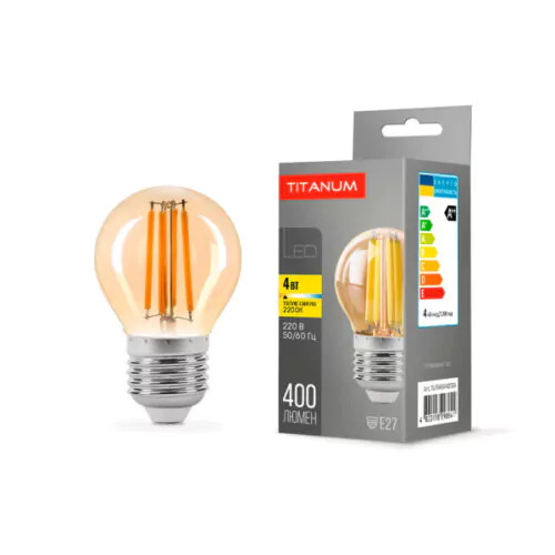 Світлодіодна лампа TITANUM  Filament G45 4W E27 2200K бронза
