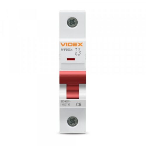 Автоматичний вимикач RS4 1п 6А 4,5кА С VIDEX RESIST