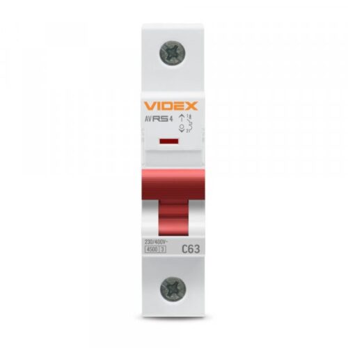 Автоматичний вимикач RS4 1п 63А С 4,5кА VIDEX RESIST