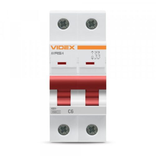 Автоматичний вимикач RS4 2п  6А С 4,5кА VIDEX RESIST