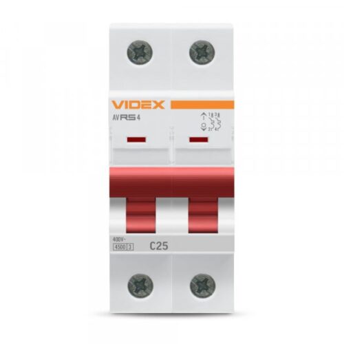 Автоматичний вимикач RS4 2п 25А С 4,5кА VIDEX RESIST