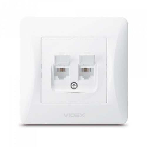 Розетка CAT3+CAT3 подвійна телефонна біла VIDEX BINERA