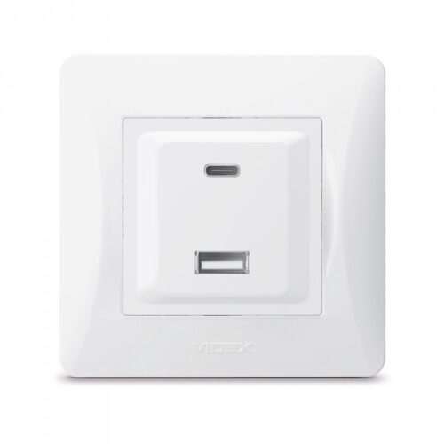 Розетка USB-A + USB-C PD20W біла VIDEX BINERA