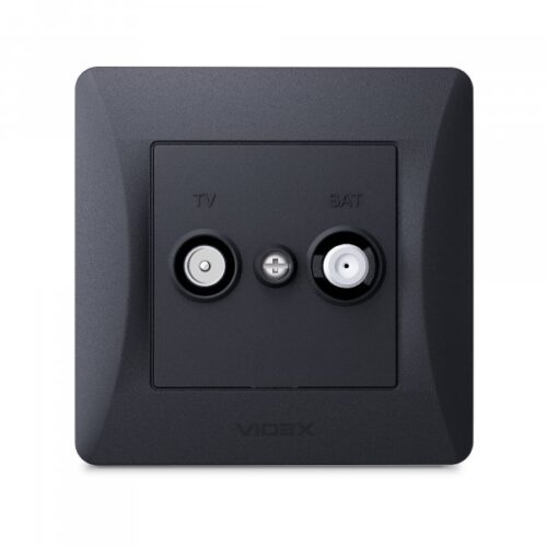 Розетка TV+SAT кінцева чорний графіт VIDEX BINERA