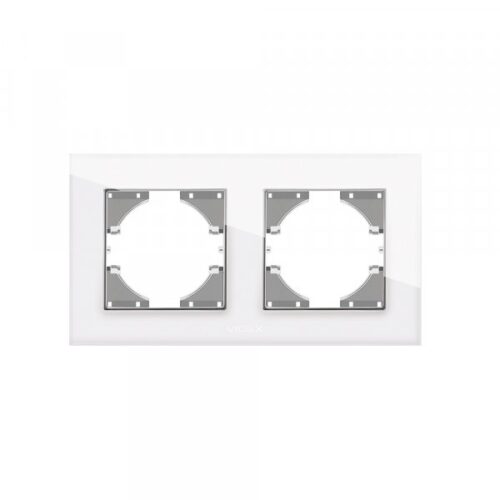 Рамка біле скло на 2 місця горизонтальна VIDEX BINERA