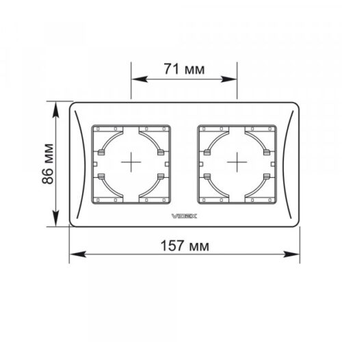 Рамка біла на 2 місця горизонтальна VIDEX BINERA