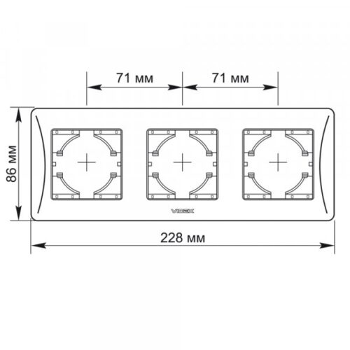 Рамка біла на 3 місця горизонтальна VIDEX BINERA