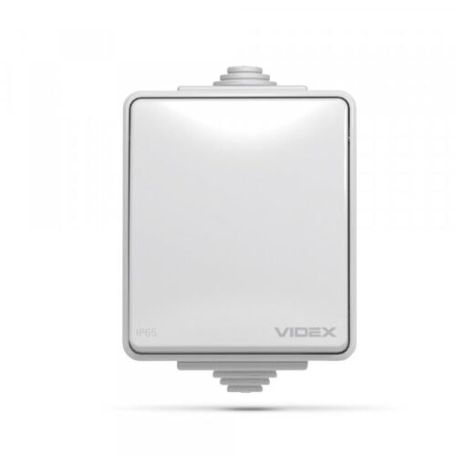 Вимикач зовнішній одноклавішний сірий VIDEX BINERA