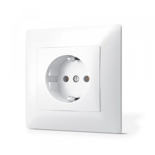 Розетка одинарна із заземленням біла TITANUM STANDARD