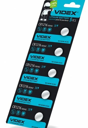 Батарейка літієва Videx CR1216 5шт BLISTER CARD
