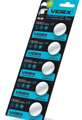 Батарейка літієва Videx CR2032 5шт BLISTER CARD