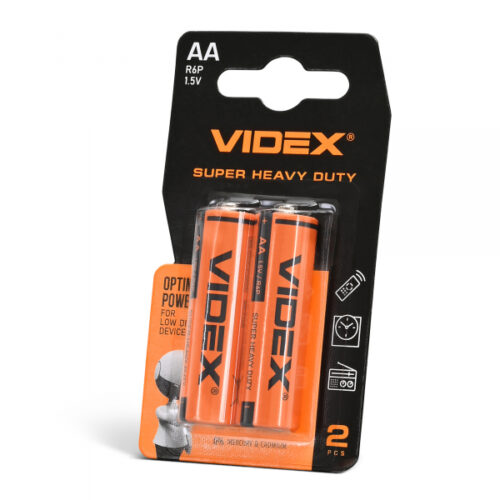 Батарейка сольова Videx R6P/AA 2шт SMALL BLISTER