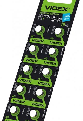 Батарейка годинникова Videx AG 5/LR754 BLISTER CARD 10 шт