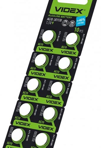 Батарейка годинникова Videx AG10/LR1130 BLISTER CARD 10 шт