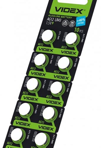 Батарейка годинникова Videx AG12/LR43 BLISTER CARD 10 шт