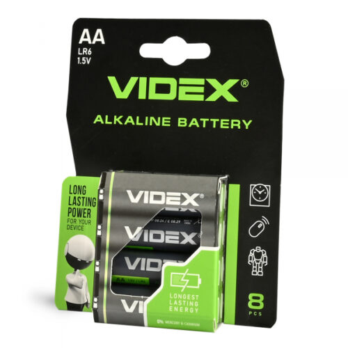 Батарейка лужна Videx LR6/АА 8шт BLISTER CARD
