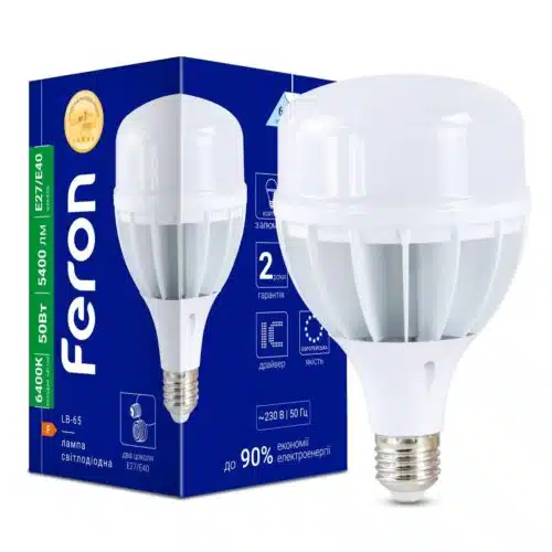 Світлодіодна лампа Feron LB-65 50Вт E27-E40 6400K