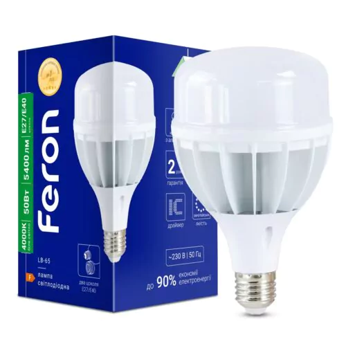 Світлодіодна лампа Feron LB-65 50Вт E27-E40 4000K