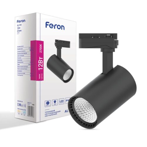 Світлодіодний трековий світильник Feron AL102 12Вт 2700K чорний