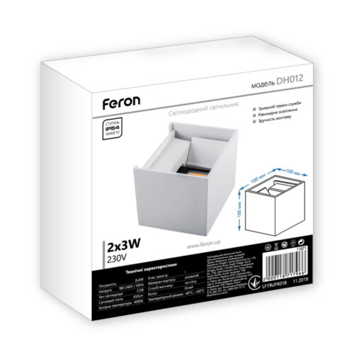Архітектурний світлодіодний накладний світильник Feron DH012 6Вт 4000K білий