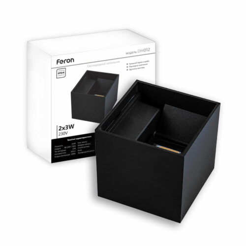 Архітектурний світлодіодний накладний світильник Feron DH012 6Вт 4000K чорний