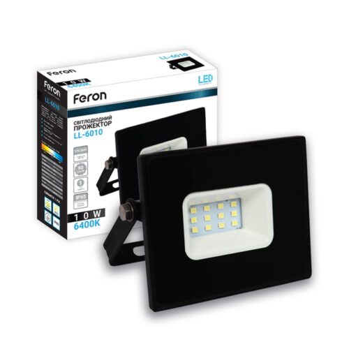 Світлодіодний прожектор Feron LL-6010 10Вт 6400K чорний