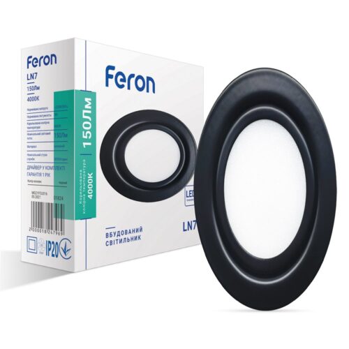 Світлодіодний світильник Feron LN7 3Вт 4000K чорний