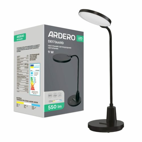 Світлодіодний настільний світильник Ardero DE1736ARD 9Вт чорний