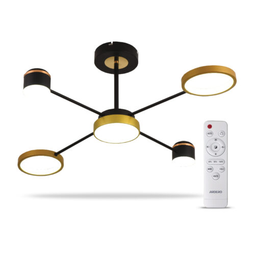 Світлодіодна накладна люстра Ardero AL6120ARD STORIA 41Вт чорний золото