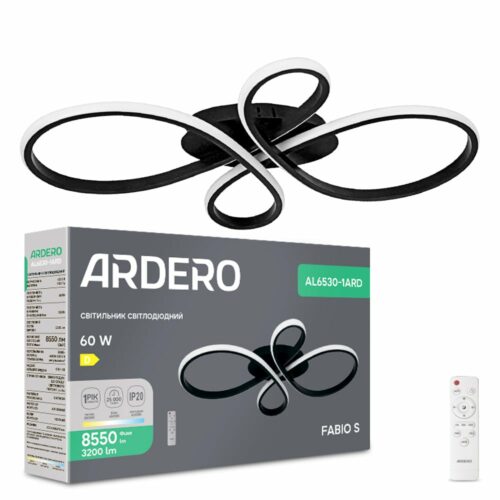 Світлодіодна люстра Ardero AL6530-1ARD FABIO S 60Вт чорний