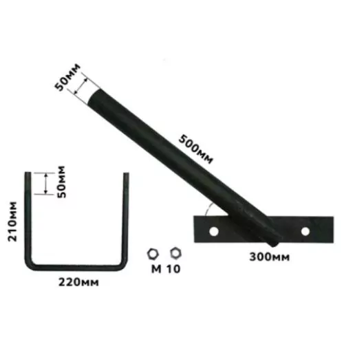 Кронштейн з хомутом d.40мм, 45° д/світильника (КС-7)