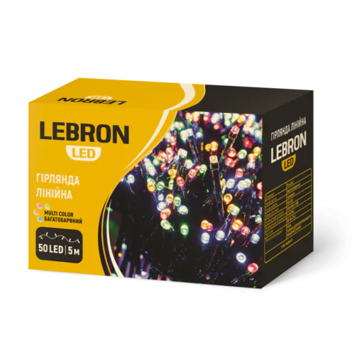 LED гірлянда LEBRON лінійна 14м, 140LED, мульти колір, IP20