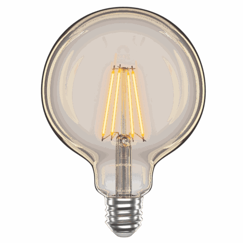 LED лампа VELMAX Filament-Amber V-FA-G125-422, 4W, E27, 2200K, 230V