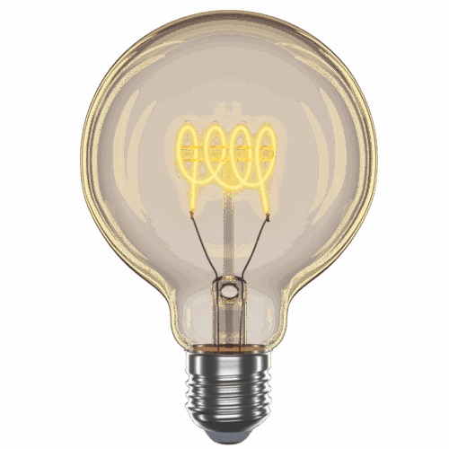LED лампа VELMAX Filament-Amber-Спіраль-G V-FA-G95-427, 4W, E27, 2700K, 230V