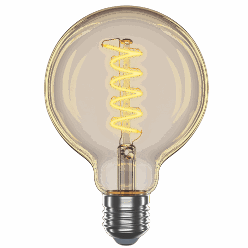 LED лампа VELMAX Filament-Amber-Спіраль-V V-FA-G95-427, 4W, E27, 2700K, 230V