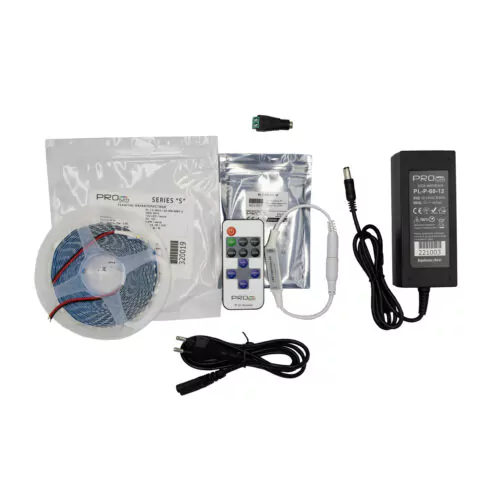 Готовий набір LED стрічка 5M PROLUM™ 12V; IP20; Series "K", Нейтральний-Білий (3800-4300K)