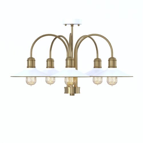 Люстра Classic 5,  Світла латунь/білий, Pikart Lights