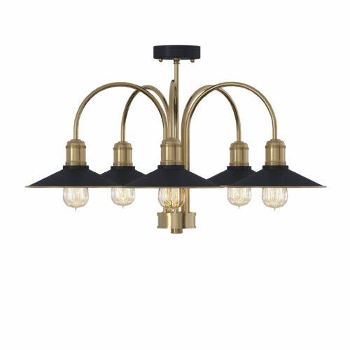 Люстра Classic 5,  Світла латунь/чорний, Pikart Lights