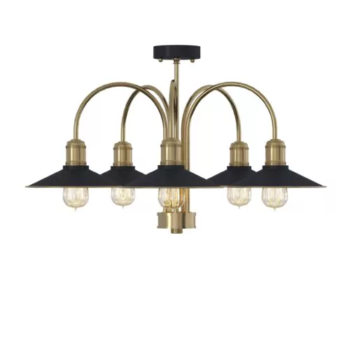 Люстра Classic 5,  Світла латунь/чорний, Pikart Lights