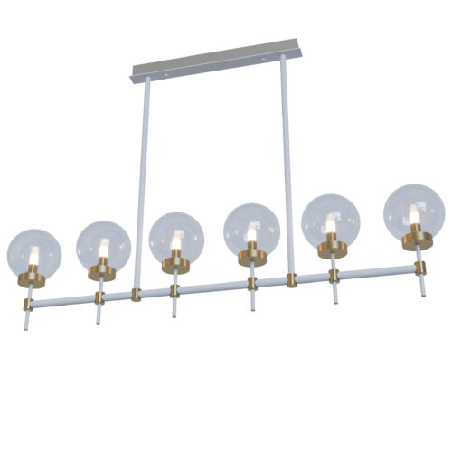 Люстра,  Світла латунь/білий Прозорий, Pikart Lights