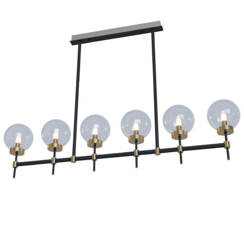 Люстра,  Світла латунь/чорний Прозорий, Pikart Lights