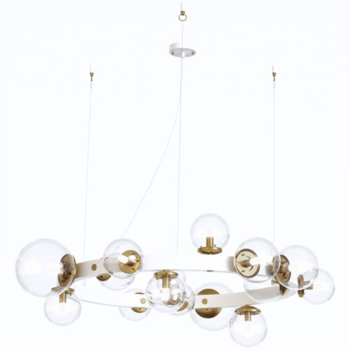Люстра,  Світла латунь/білий Прозорий, Pikart Lights