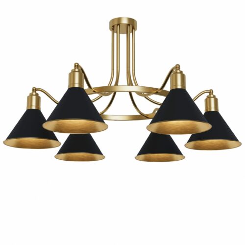 Люстра,  Світла латунь/чорний, Pikart Lights