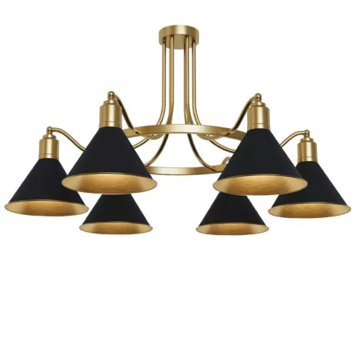 Люстра,  Світла латунь/чорний, Pikart Lights